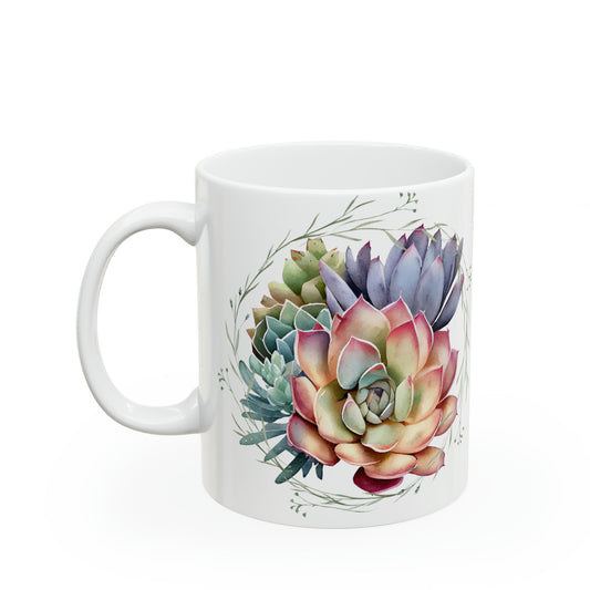Succulent Plant Ceramic Mug 11oz
